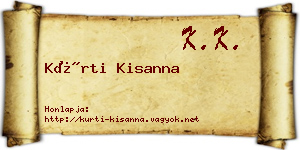 Kürti Kisanna névjegykártya